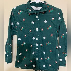H&M boy's Santa button down shirt size 4T